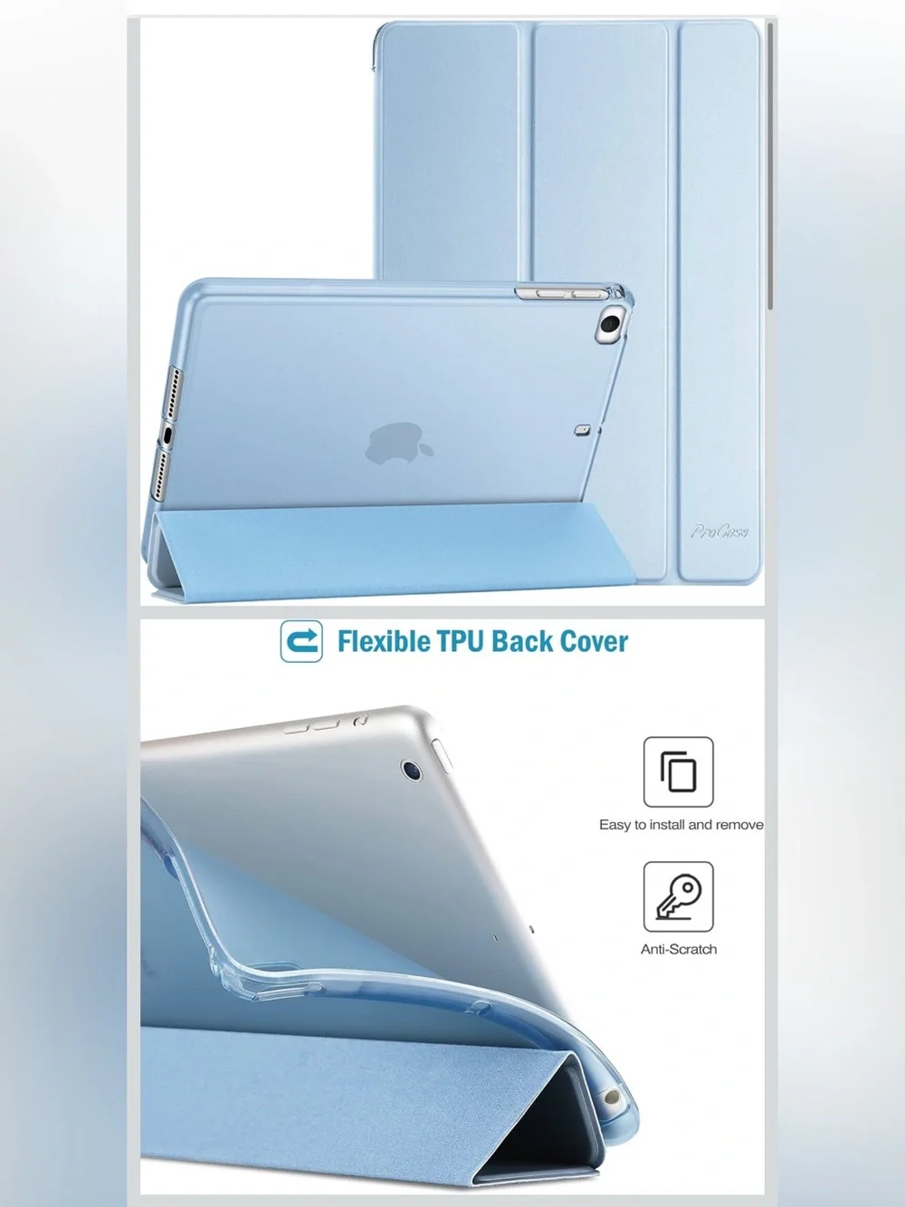 Light Blue iPad Smart Cover Case - Compatible Brand